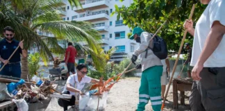 Alcaldía lideró jornada de oxigenación y limpieza en la playa de Los Cocos